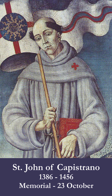 Oct 23rd: St. John of Capistrano Prayer Card